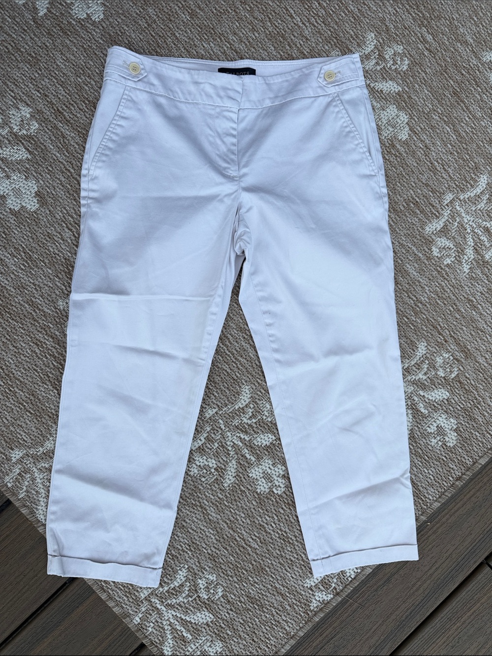 Talbots White Cropped Chino Pants